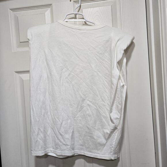 The Frankie Shop Eva White Padded Shoulder Tee XS - Picture 11 of 11